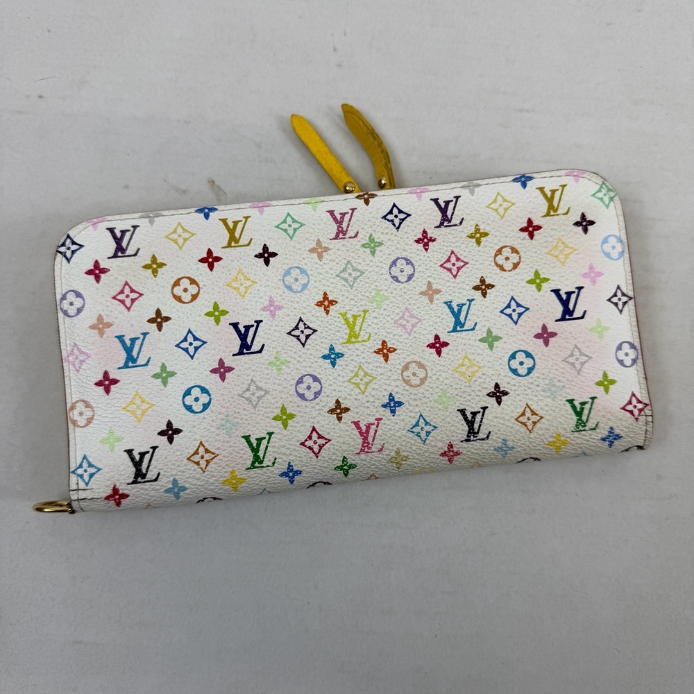 Louis Vuitton Multicolor Monogram Long‎ Wallet White / Yellow Interior Vintage